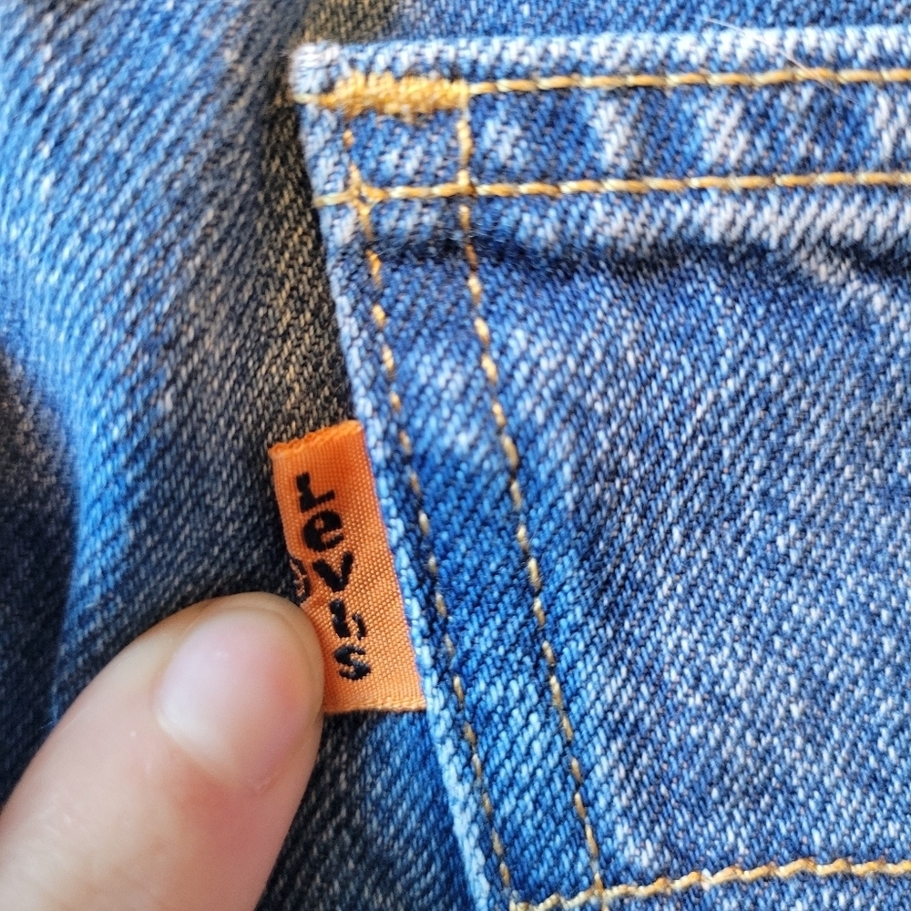 Levis Premium Orange Tab Zipper Front Denim Skirt - Picture 5 of 10